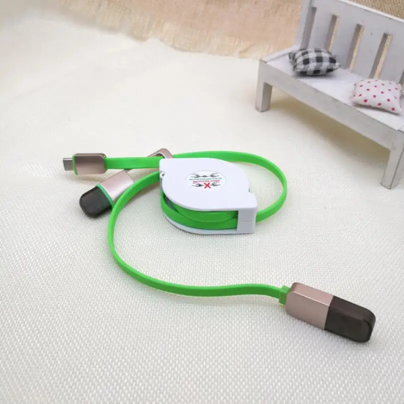 Подарочный Телескопический кабель для передачи данных Lightning + Micro USB двойной
