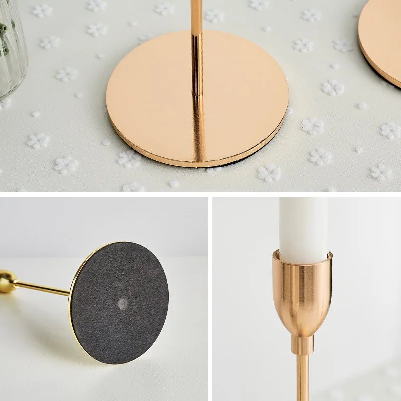 Металлические подсвечники в китайском стиле 3 шт./компл. простой золотой