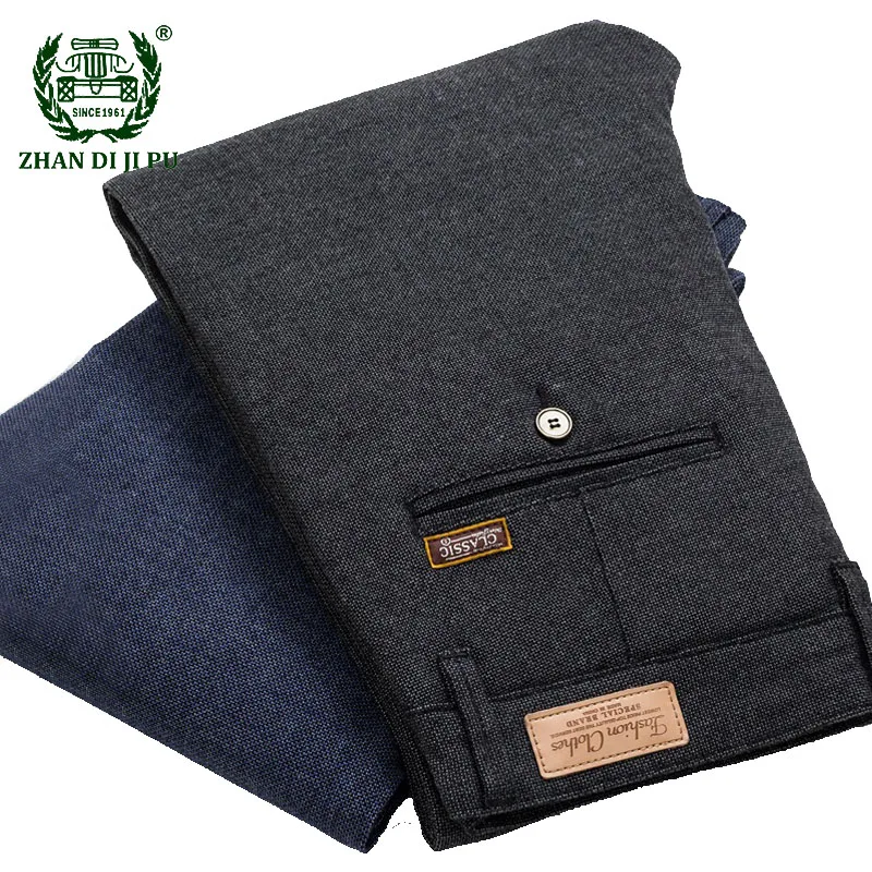 

Men's Slim Casual Pants 2020 New Fashion Business Stretch Trousers Men Classic High Quality Bog Size Straight Business Pant Male