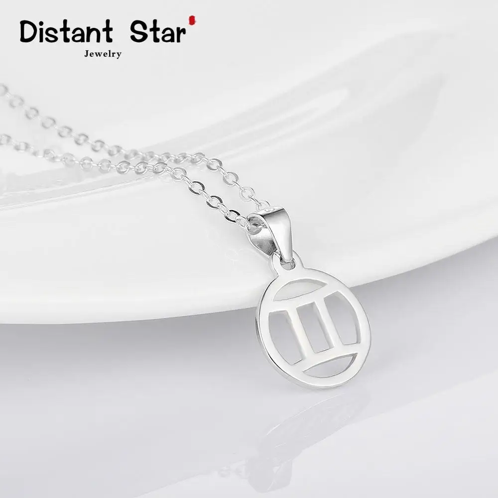 Женское серебряное ожерелье с 12 созвездиями кулоном Gemini taureus Cancer Leo Virgo длинное