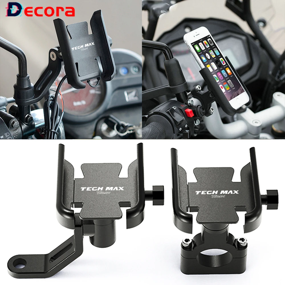 

CNC Motorcycle Mobile Phone Holder GPS Stand Bracket For YAMAHA Tech Max Tmax 560 530 TMAX560 Tmax530 T-MAX560 DX/SX 2019-2021