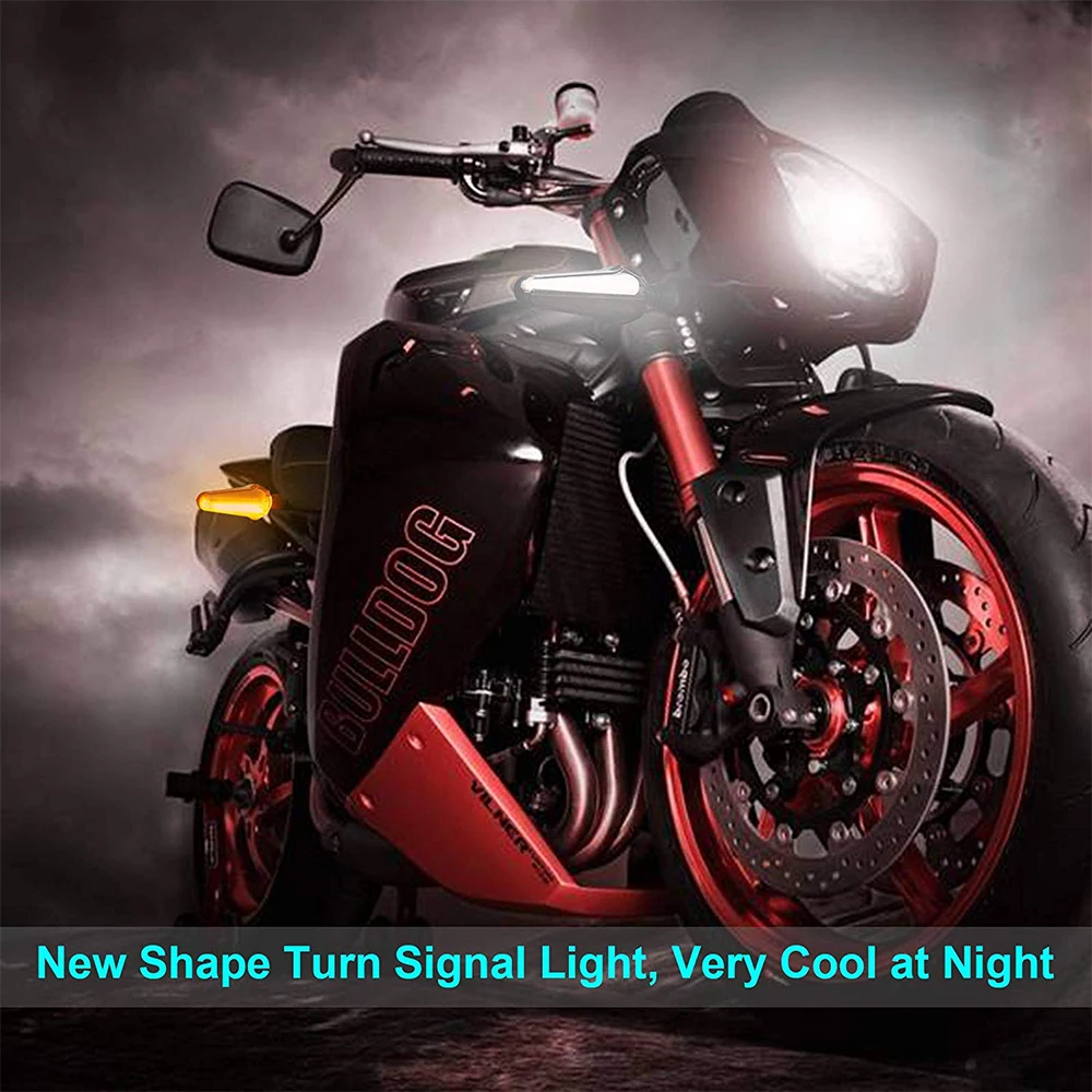 

4Pcs 12V Motorcycle Turn Signal Brake Lamp DRL Indicator Light Racing Flowing Amber Flasher Led Blinker Flicker Accessories
