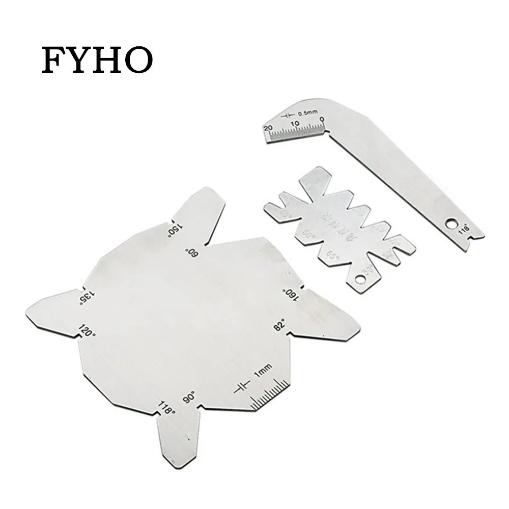 

3Pcs S/S Inspection Angle Gauge Drill Bits Gauge Angular Template Sharpener Tools Angle Measure Tool HY17