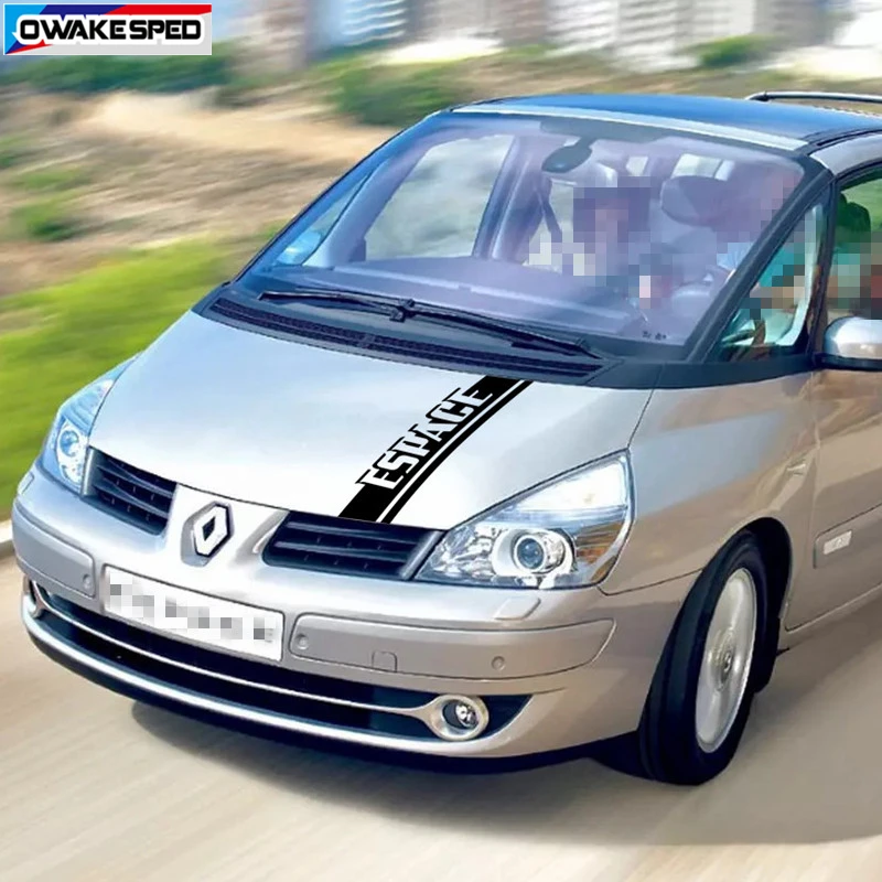 

Декоративная наклейка на капот автомобиля для Renault-Espace MVP, спортивные полосы, наклейка на крышку автомобильного двигателя, внешние аксессуа...