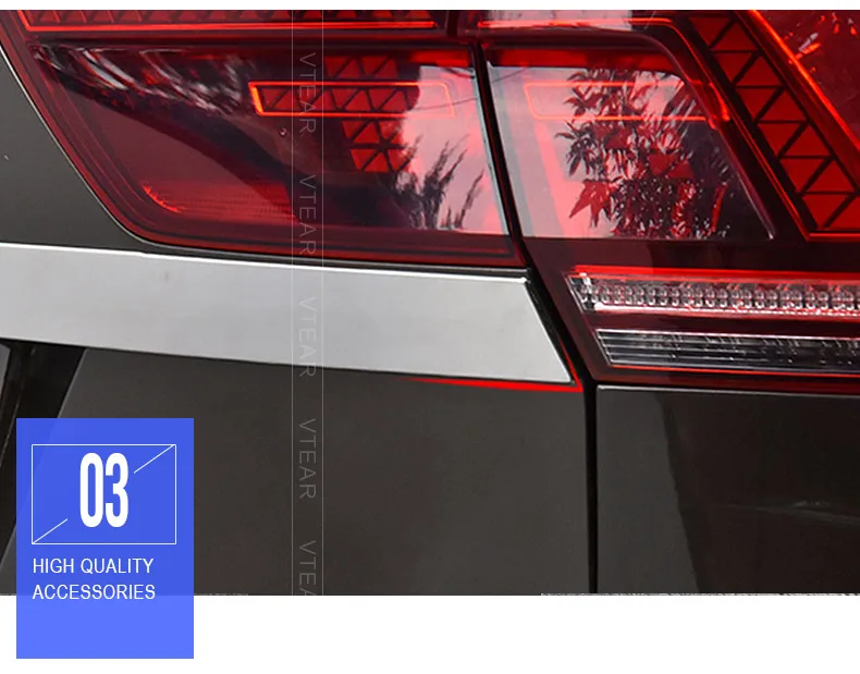 Vtear для VW Tiguan тигуан задний багажник отделка двери Наружные молдинги аксессуары из нержавеющей стали Автоматическая задняя дверь защита,автотовары