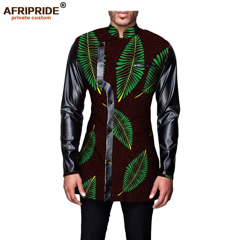 Африканская одежда осеннее Мужское пальто AFRIPRIDE с длинным рукавом однобортное повседневное пальто из хлопка и искусственного меха пэчворк A731404 - Цвет: 319X