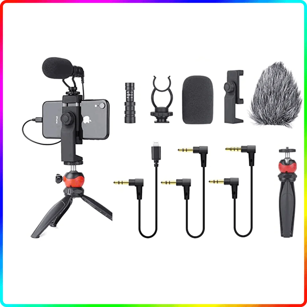 

EACHSHOT Smartphone Vlogging Kit With Microphone,tripod For Video Recording Vlog Live Compatible With Various Mobile Phones