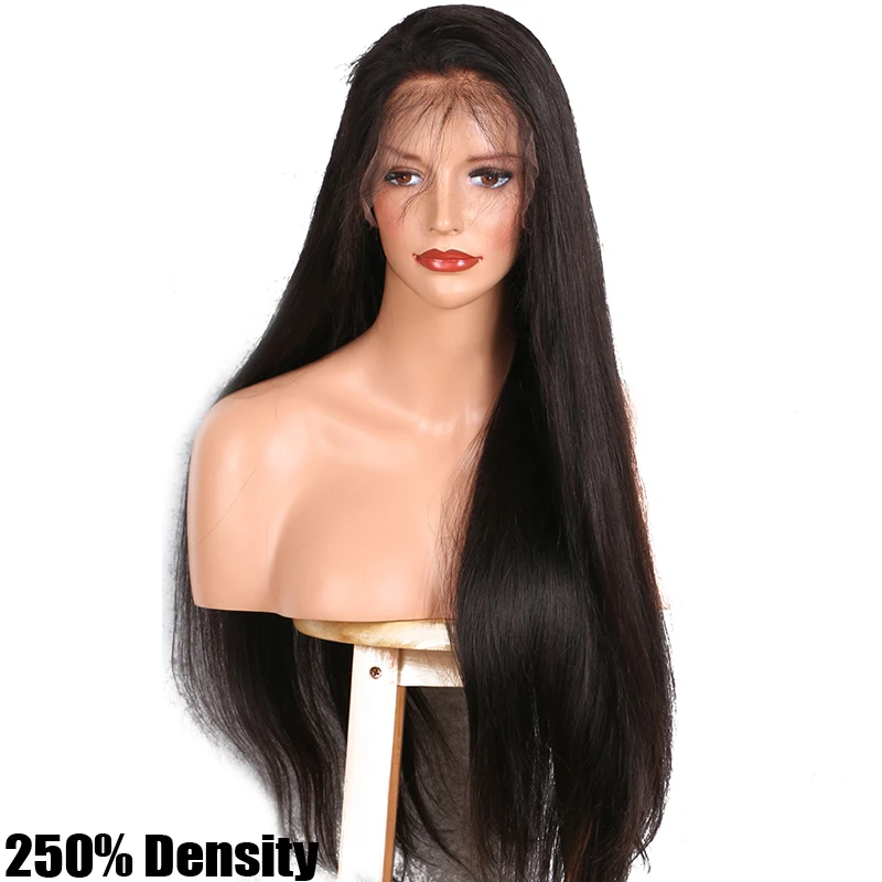 LUFFYHAIR 13x6 кружевные передние человеческие волосы парики с детскими волосами 250% плотность прямые кружевные передние парики бразильские волосы remy Предварительно выщипанные