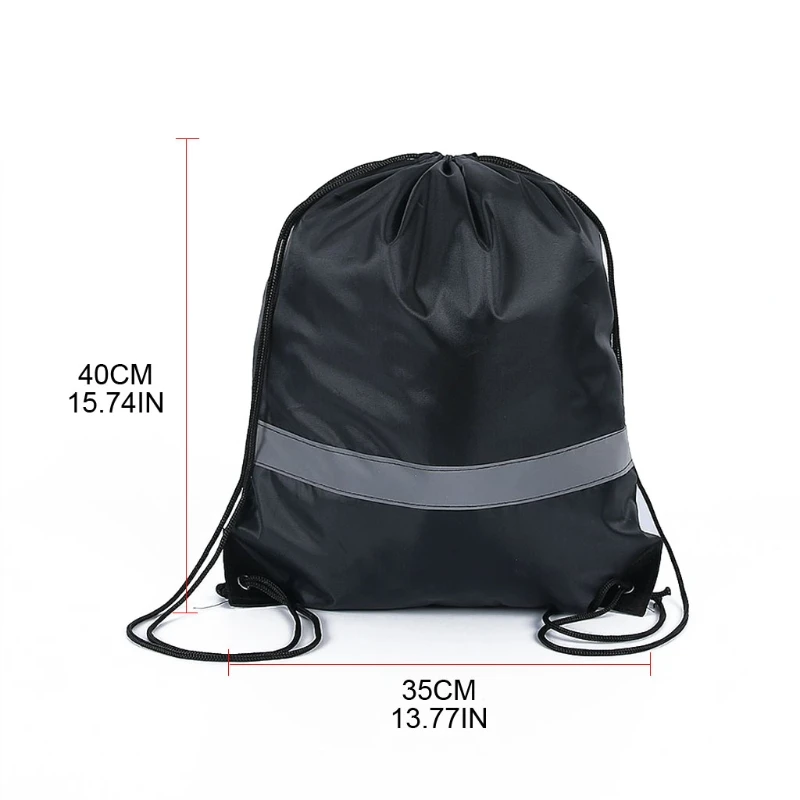 

Drawstring Backpack Bags with Reflective Strip for School Yoga Sport Gym 20CA