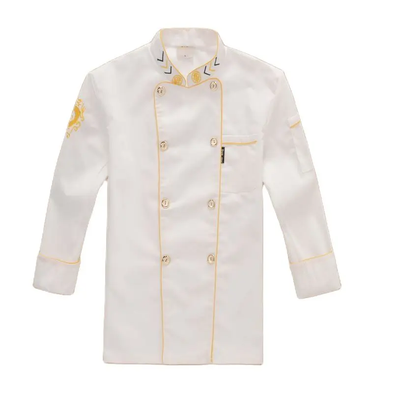 Шеф-повар куртка с длинными рукавами Дракон вышитые шеф-повара Униформа кухонная