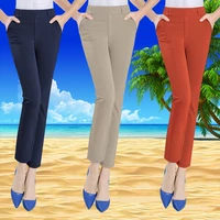 2022 spring summer women high waist pants koreanfashion casual pockets office wear female ankle length trousers mujer