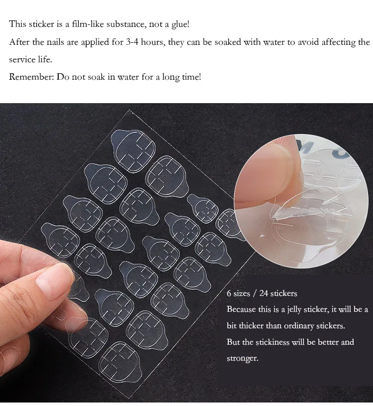 1 лист сделай сам наконечник для ногтей прозрачный двухсторонний самоклеющийся