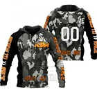 Толстовка мужская с капюшоном, мотоциклетный пуловер с цифровым 3D принтом, Повседневная камуфляжная модная куртка с капюшоном, объемное название на заказ