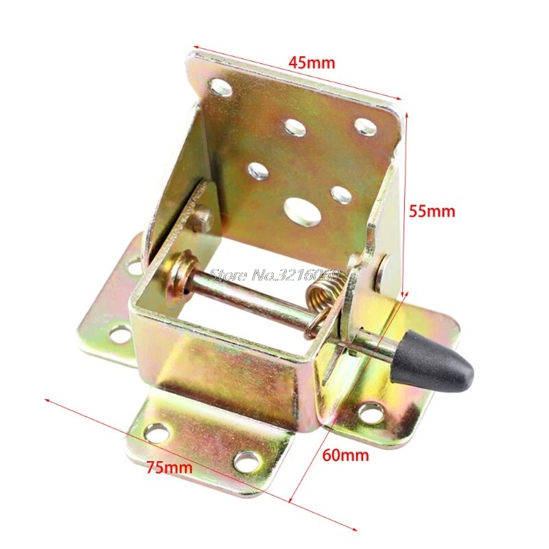 

4X Iron Locking Folding Table Chair Leg Brackets Hinge Self Lock Foldable Hinges Dropship