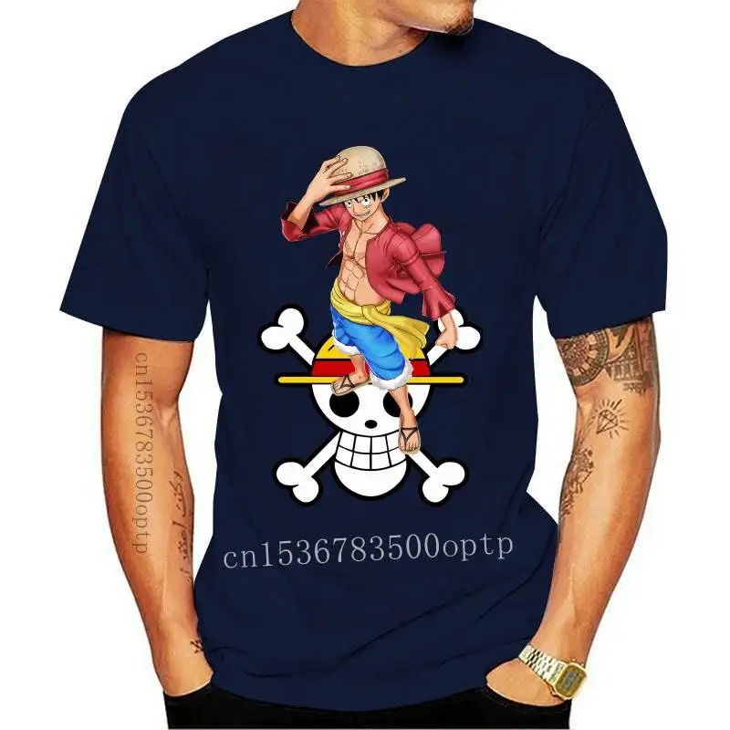 

Funny One Piece Japaese Anime Tee Shirt Straw Hat Skull King Luffy Street T Shirts O-Neck 100% Cotton Adult Tops Shirt Best Gift