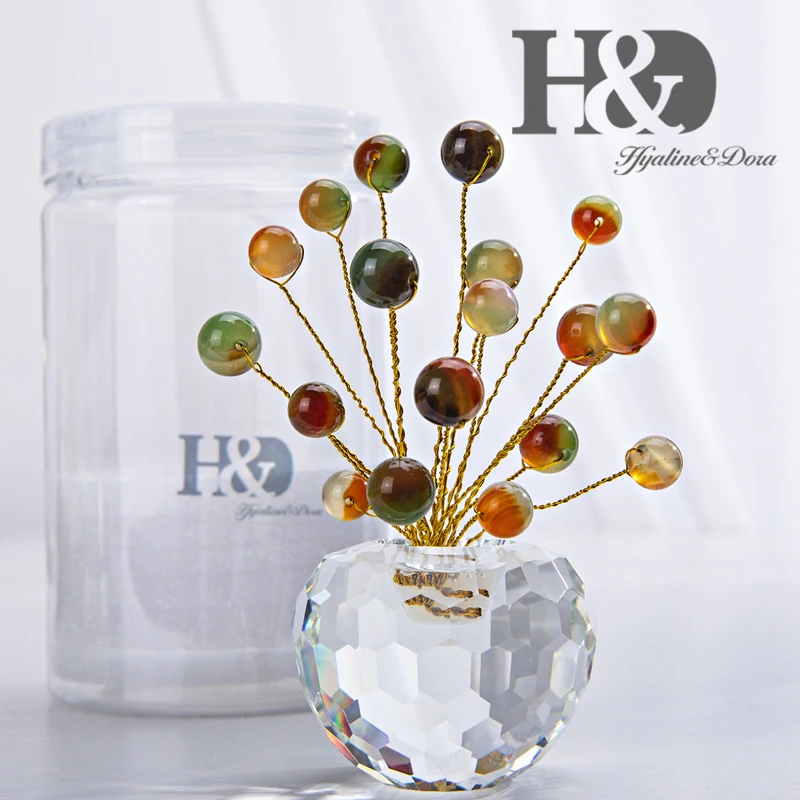H& D Fengshui кристалл орнамент Индия натуральный камень медная проволока обёрточная бумага украшения для приборной панели автомобиля Рождественские подарки Домашний офис Декор