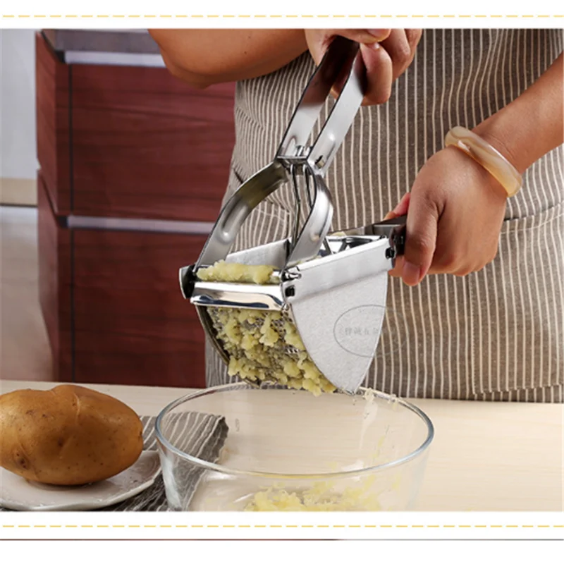 

Stainless Steel Potatoes Mud Pressure Machine Potato Masher Ricer Garlic Press Fruit Vegetable Tools Kitchen Gadgets Accessories