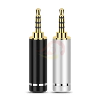 2 5mm earphone plug 4 pole stereo copper gold plated diy audio jack headphone wire connector hifi headset metal splice adapter