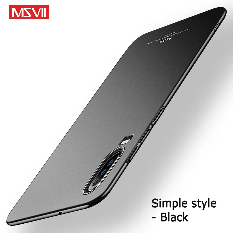 P30 чехол MSVII тонкий матовый чехол для huawei P30 Pro Lite чехол P 30 Plus жесткий чехол из поликарбоната для huawei P20 Lite Pro P 20 чехол для телефона s - Цвет: Simple black