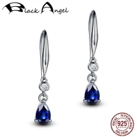 black angel fashion sapphire gemstone drop earrings for women 925 sterling silver amethyst citrine earrings jewelry wholesale