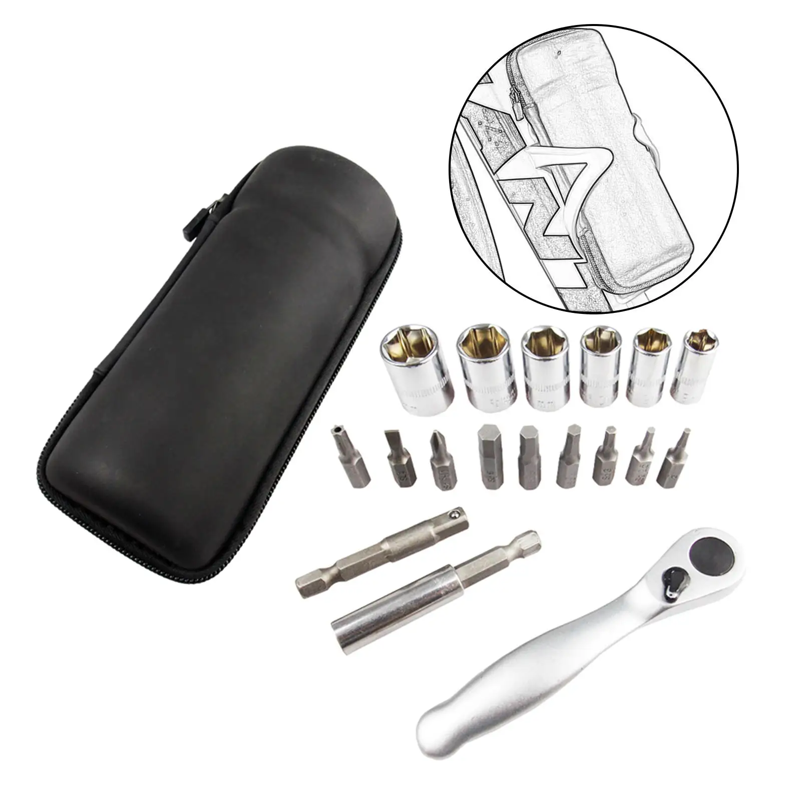 

Гаечный ключ с трещоткой, инструмент для ремонта велосипеда, с шестигранным углублением, комплект из 8/9/10/11/13/14 мм, для дорожных и горных вело...