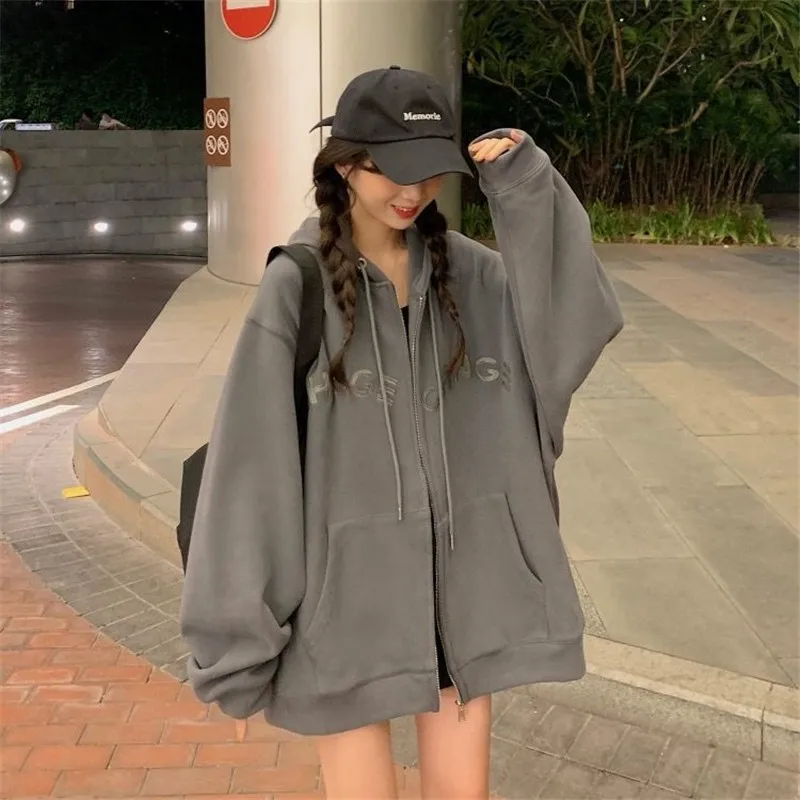 Korean Fashion Oversized Hoodie Clothes For Women Harajuku Full Sleeve Japanese Streetwear Sweetshirt Chic Top Hooded Sweatshirt