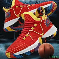 mens basketball shoes anti skid athletic basketball boots breathable outdoor basketball sneaker traning shoes yellow sneakers