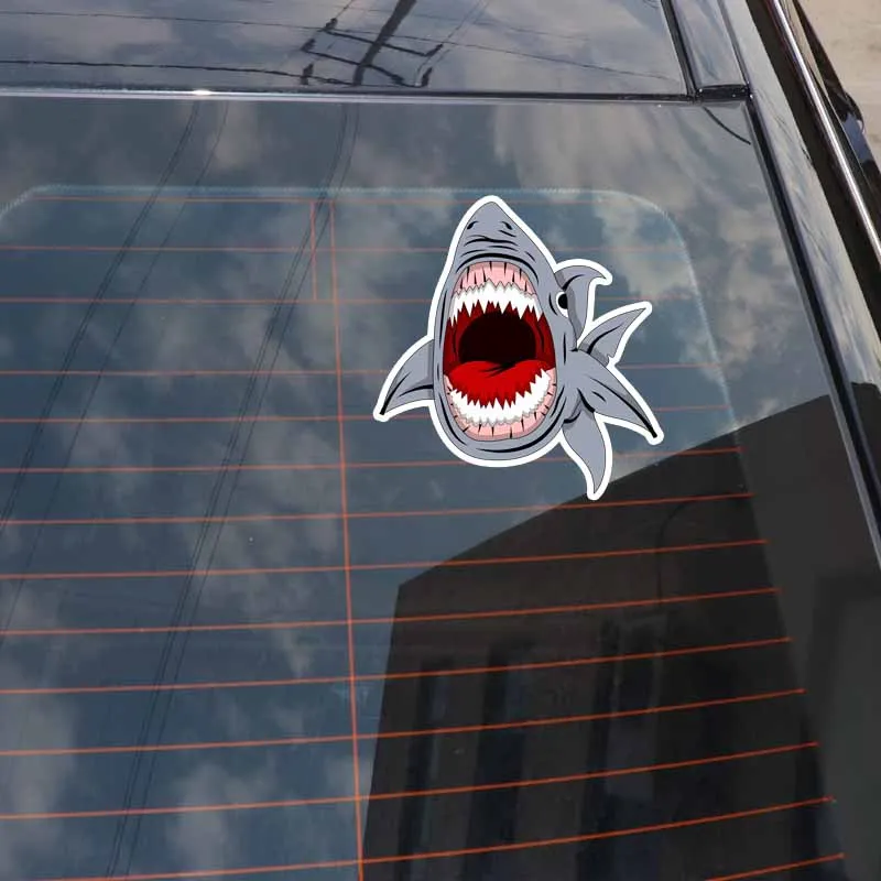 

Reflective Big Shark Cartoon Graffiti Car Sticker Styling Windshield Bumper Window Cover Scratches Decal Accessories KK