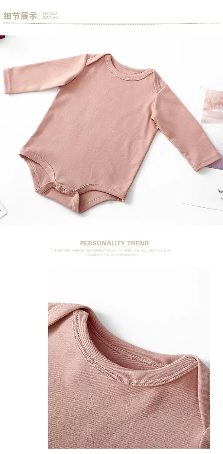 

2020 Brand New Newborn Infant Baby Girl Boy Ribbed Bodysuit Ruffle One-Pieces Solid Jumpsuit Long Sleeve Outfits Spring Sunsuit