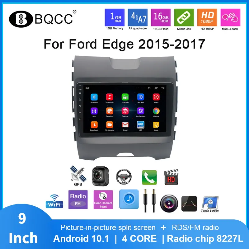 

Автомагнитола 9 дюймов Android для Ford Edge 2015-2017, GPS-навигация, автомобильное реверсивное изображение «Все в одном», Wi-Fi, RDS, FM, стерео, Bluetooth