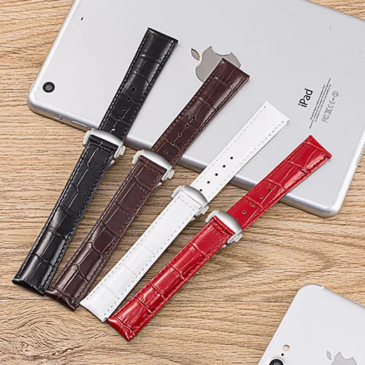 Professional  Genuine Leather Watchband Only Substitute For Omega De Ville/Aqua Terra/Speedmaster Men Business 18mm 19mm 20mm