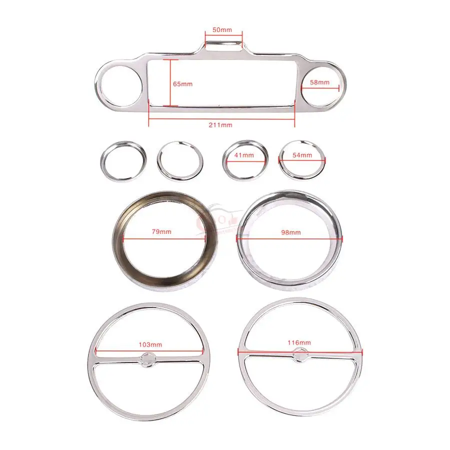 

Motorcycle Chrome Stereo Accent Speedometer Speaker Trim Ring set Cover For Harley Touring Electra Street Glide 1996-2013