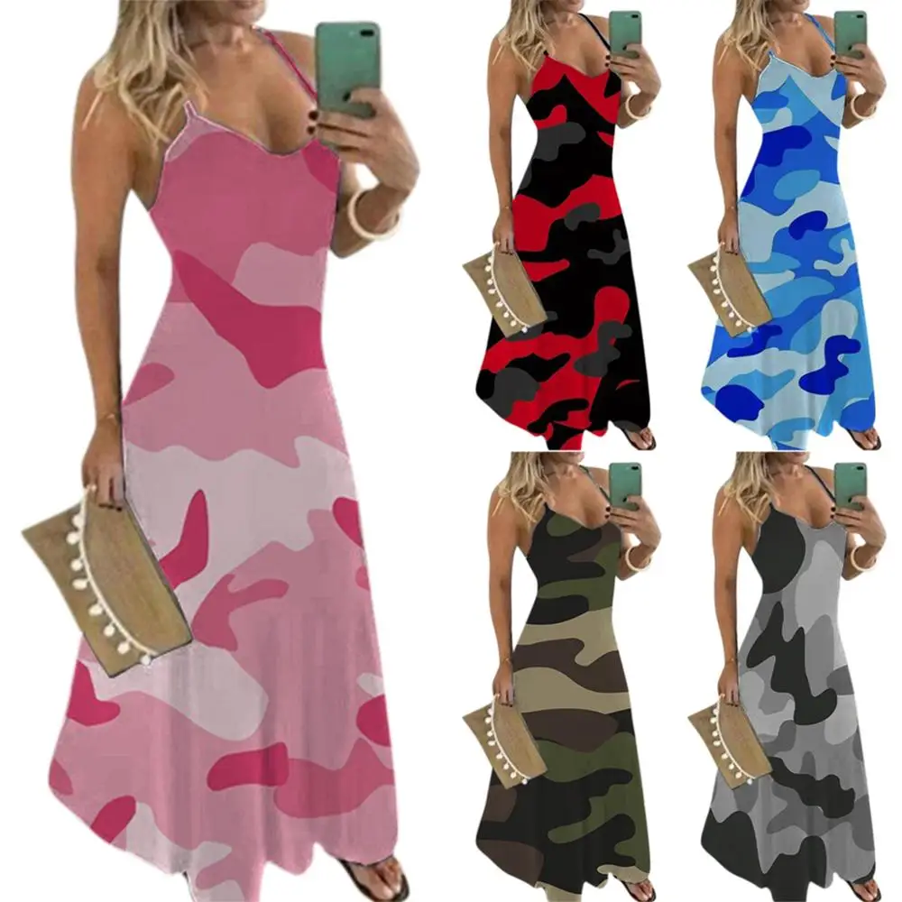 Женское платье макси с градиентом длинное пляжное без рукавов в повседневном или