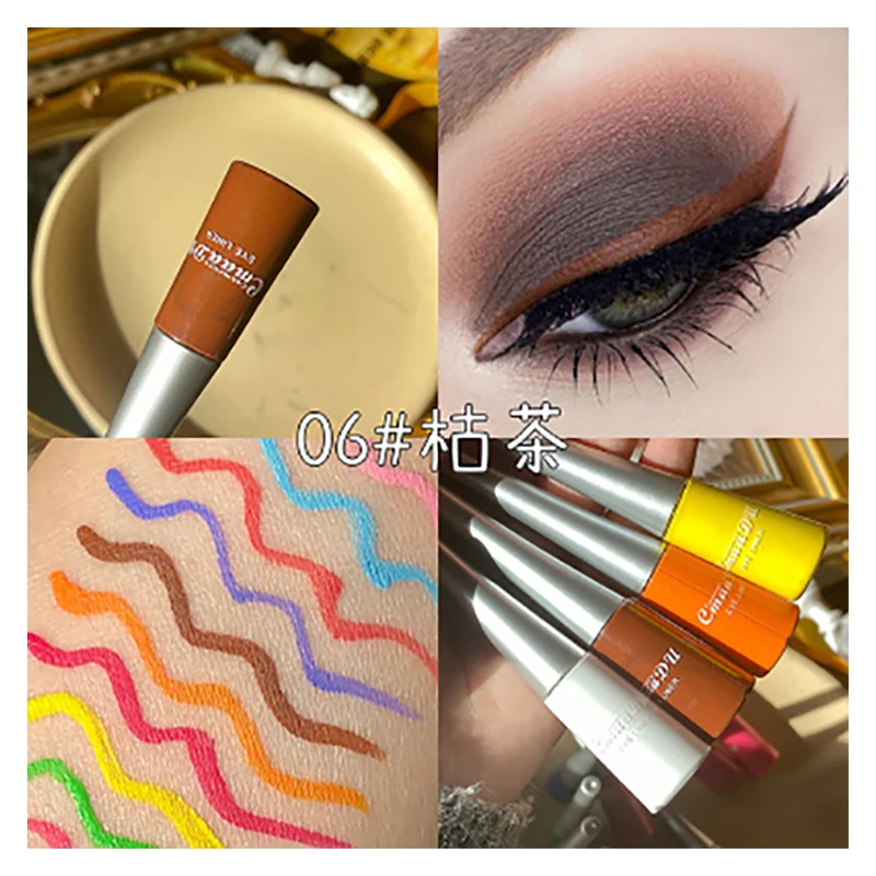 06 Coffee Матовая Noen красочная подводка для глаз карандаш супер водонепроницаемый стойкий макияж жидкая подводка для глаз синий зеленый белый глаза Косметическая ручка - Цвет: 06 Coffee