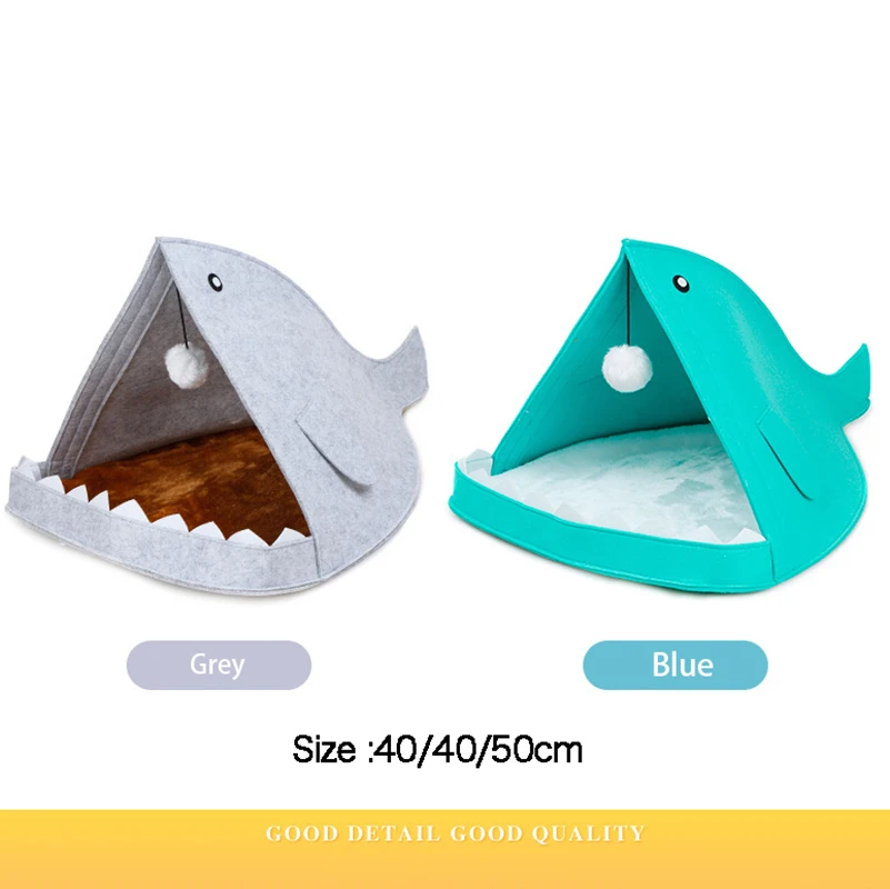 Funny Shark Shape Pet Dog Cat Bed House Mat Durable Kennel Doggy Puppy Cushion Basket Warm Portable Supplies | Дом и сад