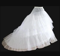 white 3 hoop 2 layer wedding bridal petticoat crinoline underskirt sweep train bride wedding petticoats