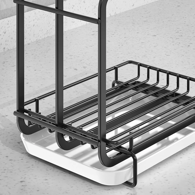 

Carbon steel Kitchen Sink Caddy Organizer Coutertop Adhesive Rag Sponge Holder Rack Multipurpose Draining Over The Shelf
