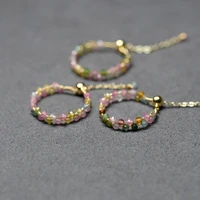 2022 new colorful natural stone beaded 14kgf rings for women beaded adjustable ring simple ring party gifts