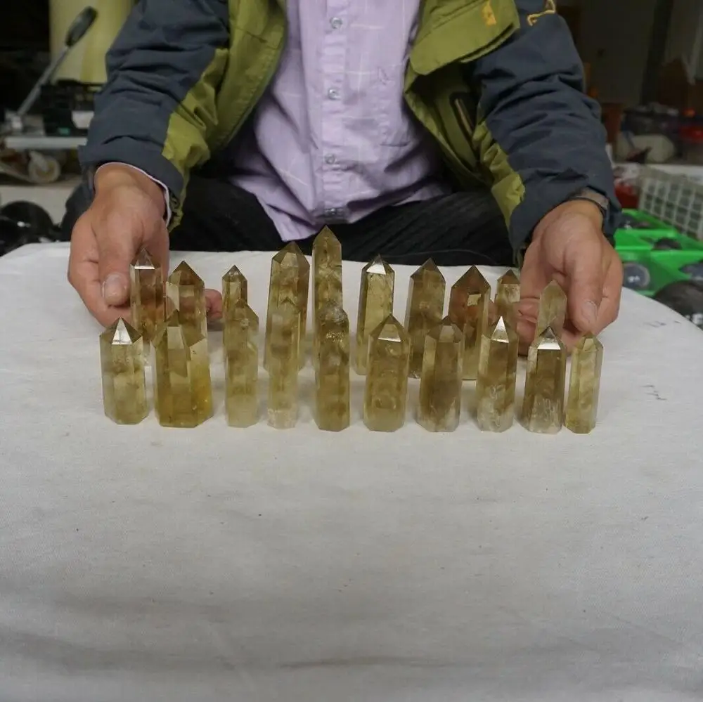 2.2LB 20 шт. природный радужный цитриновый кварцевый кристаллический пункт башни полированное исцеление Китай. Оптовая цена CDHC включена.