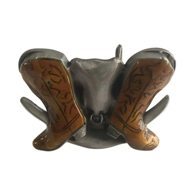 Розничная торговля стандартная пряжка с 3D ботинками 80*58 мм металлическая для