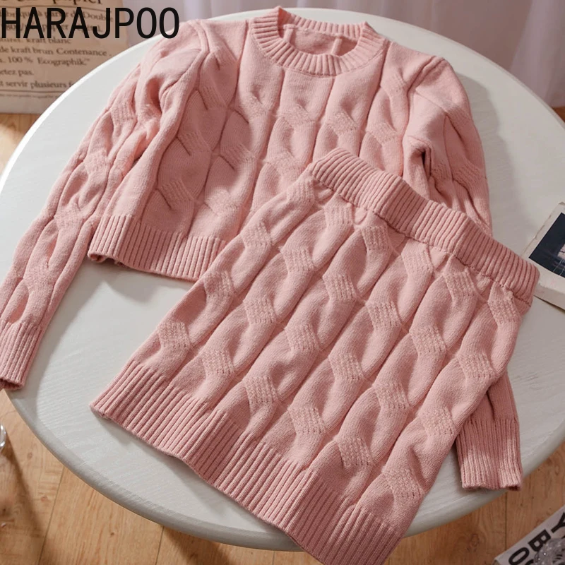 Женский однотонный вязаный свитер Harajpoo в уличном стиле Осень-зима 2021 плотная
