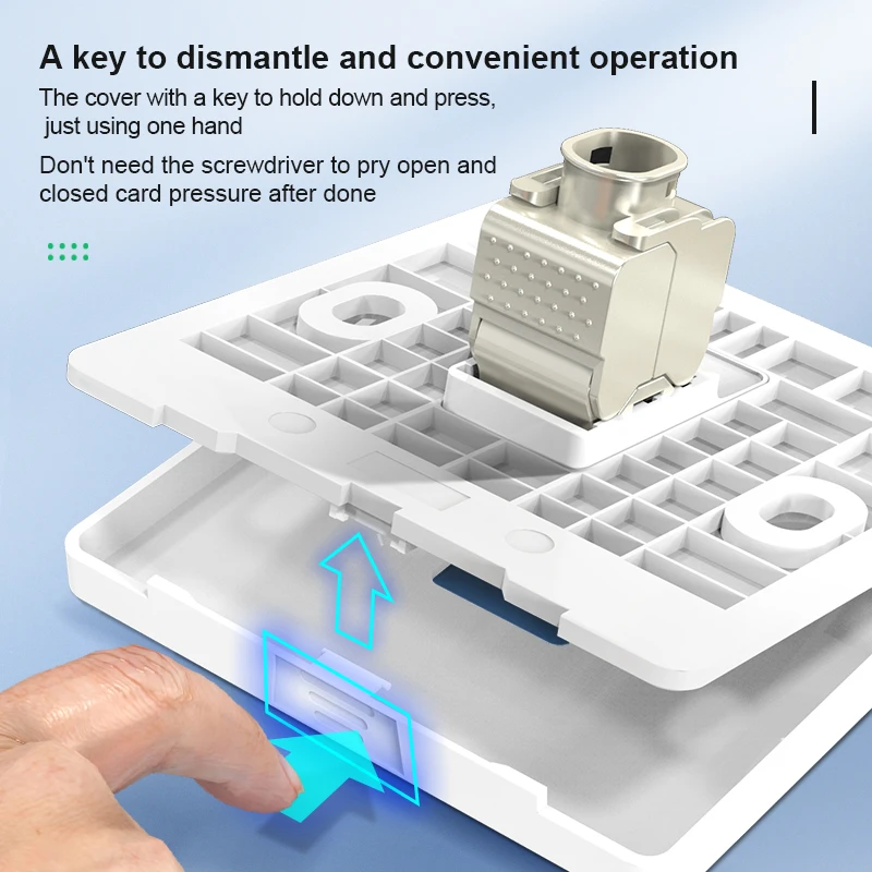 Фото AUCAS Anti-dust ABS Face Plate 5 шт. белое настенное крепление Лицевая панель с RJ45 Модульная для сети Keystone Jack Бесплатная доставка №3
