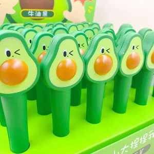 1 шт. кавайная гелевая ручка авокадо Новинка декомпрессионная Мягкая Милая ручка зеленая 0,5 мм черные чернила письменные принадлежности для школы