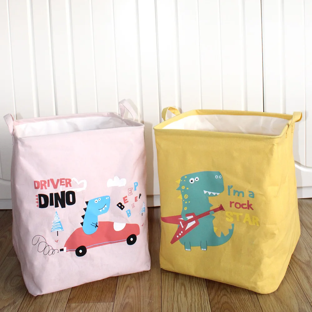 Laundry Basket Children's Toy Storage Bag Canvas Fabric Clothes Folding Box | Дом и сад