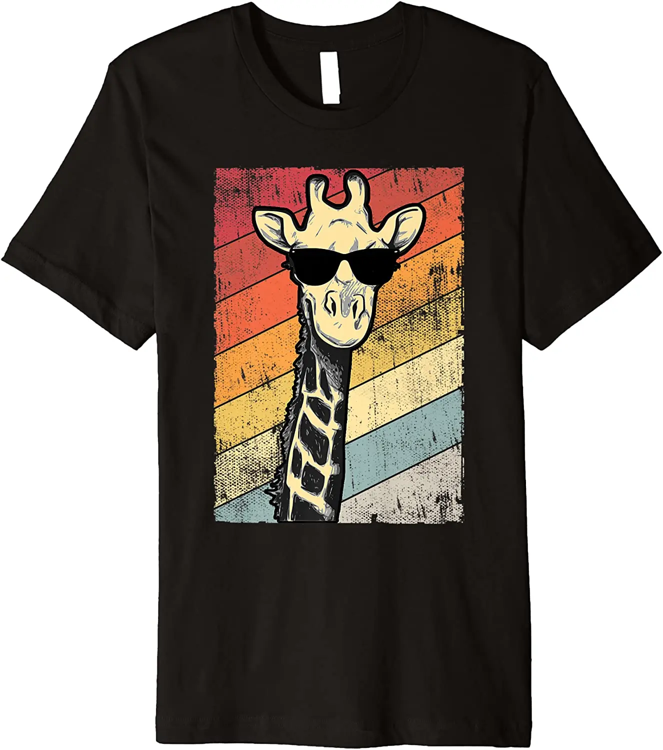 

Retro Vintage Giraffe Sunglasses Gift Funny Animal Lover Premium T-Shirt Tops for Men comfortable Top T-shirts Casual Latest