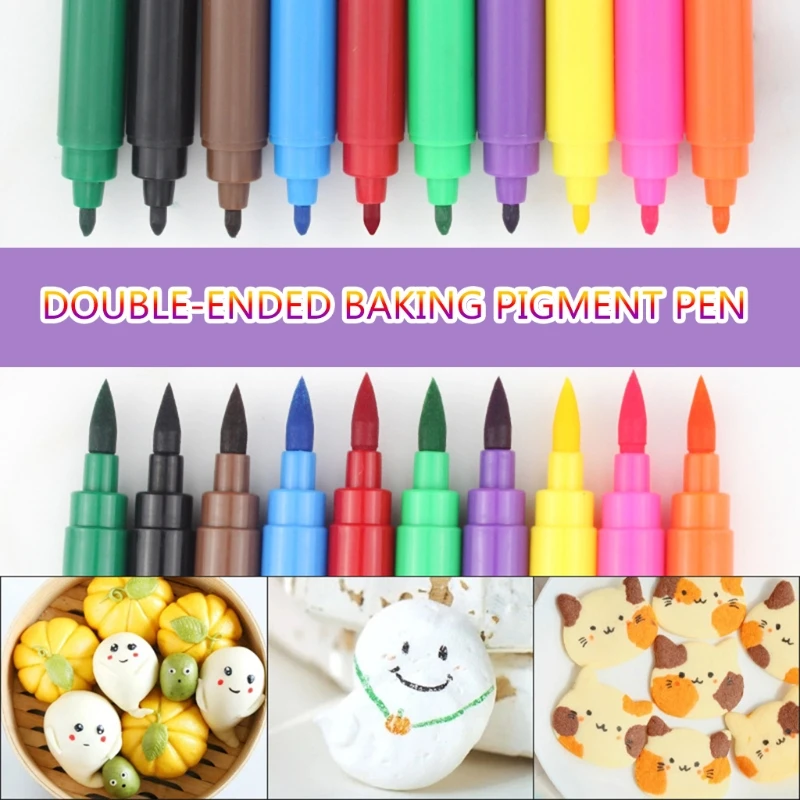 Double Sided Food Grade Gourmet Writers Food Coloring Marker Pen Children's DIY Toys Gourmet Writers Drawing for Cake Cookie