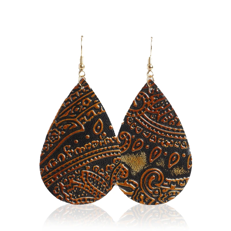 Cpop красные каплевидные серьги из натуральной кожи для женщин модные Эффектные в