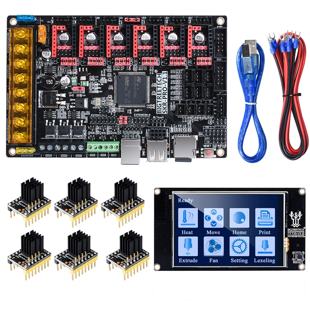 BIGTREETECH SKR PRO V1.1 плата управления 32 бит+ TMC2209 TMC2208 TMC2130+ TFT35 V2.0 части 3d принтера VS SKR V1.3 MINI E3 MKS GEN L