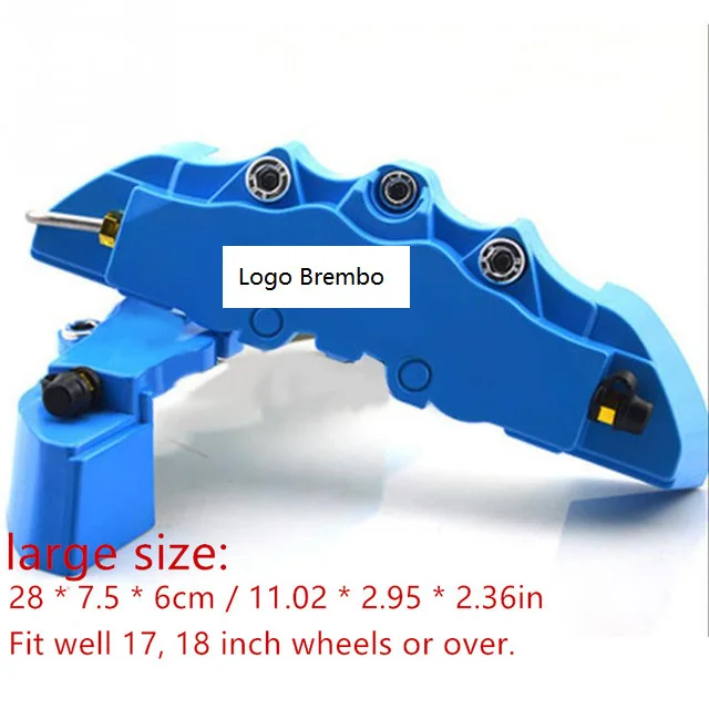 blue 2pcs L 2/4 шт. Тормозной суппорт Обложки Высокое качество ABS Пластик грузовик 3D красный полезный Универсальный дисковые передние и задние авто комплект красный стоп-сигнал - Цвет: blue 2pcs L
