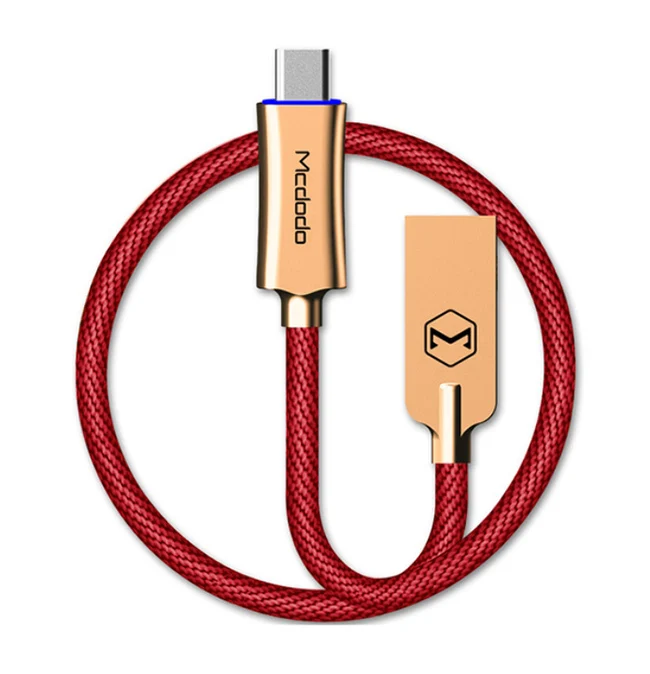 10 шт./лот MCDODO usb type C QC 3,0 Быстрая зарядка USB C кабель для передачи данных телефон зарядное устройство для samsung S9 huawei Авто отсоединить кабель - Цвет: Red